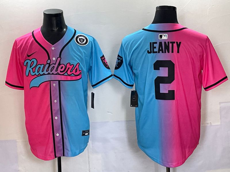 Men 2025 Oakland Raiders #2 Jeanty Blue pink Nike Limited NFL Jersey 006->oakland raiders->NFL Jersey